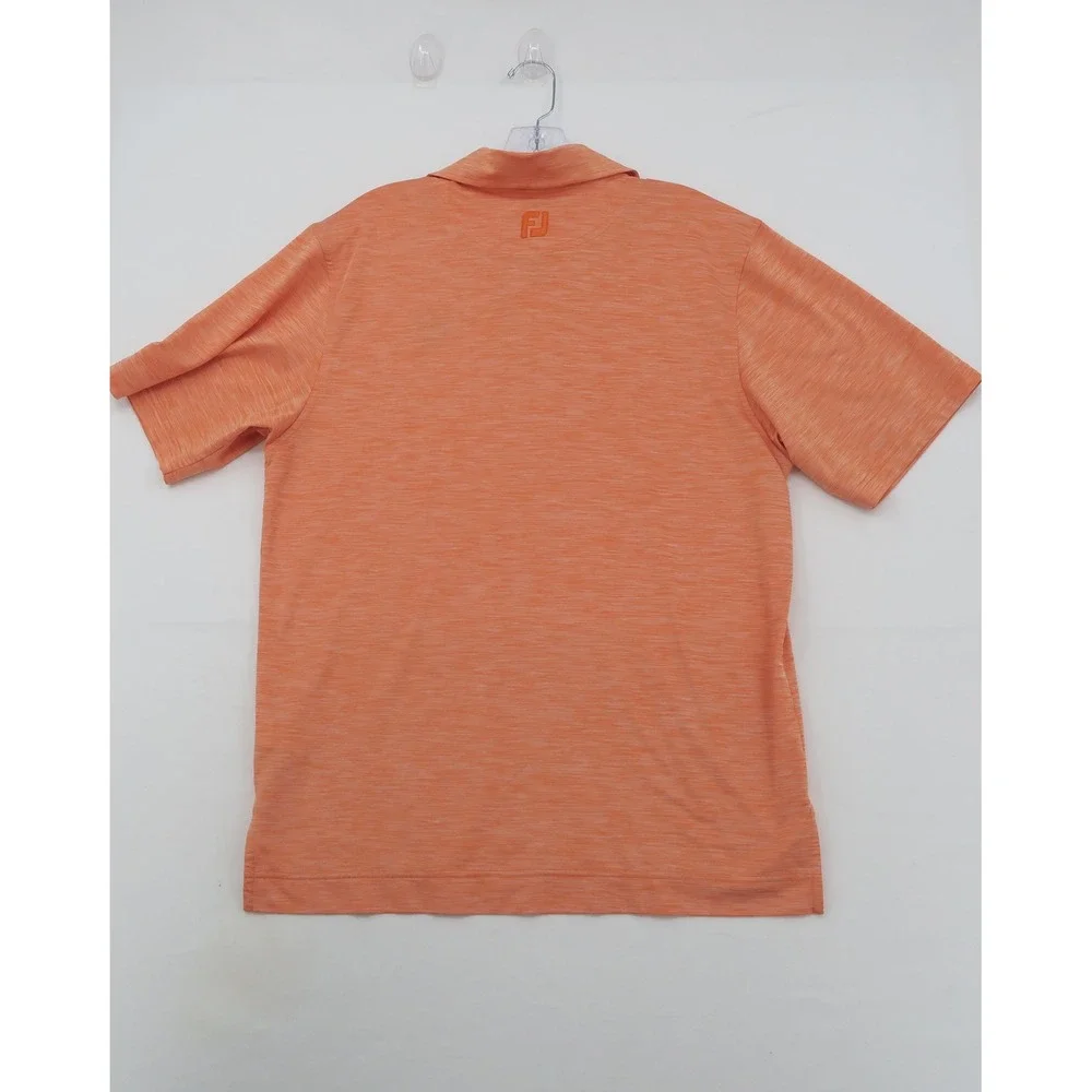 FootJoy Mens‎ ProDry Golf Polo Shirt Orange Space Dye Ocean City Logo Small S